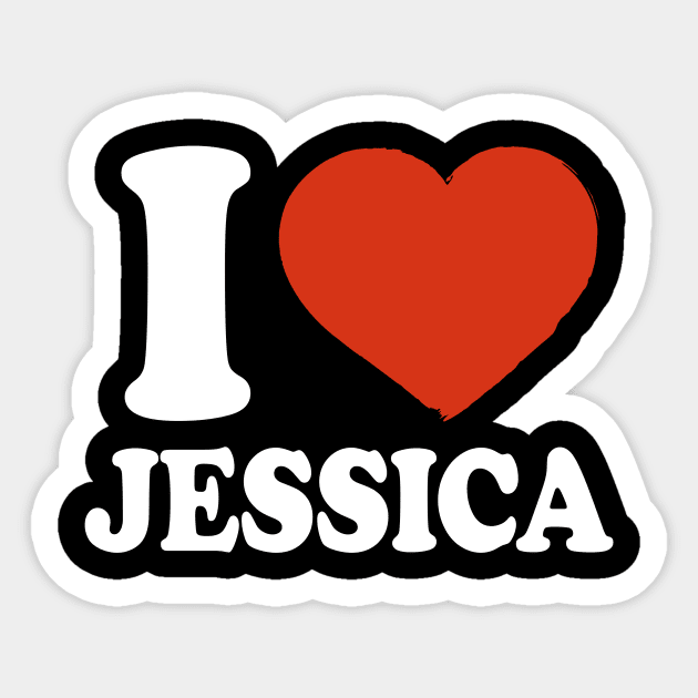 I Love Jessica Sticker by Saulene